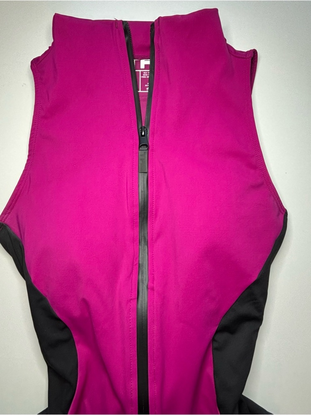 TA3 Hi Cut Sleeveless Surfy Swimsuit Berry Black Large XLong NWT Viral